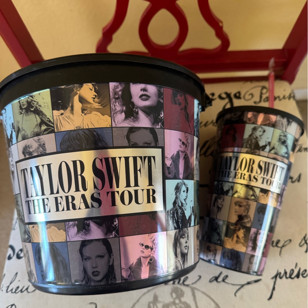 Taylor Swift Eras Tour Cup with Lid and Popcorn Bucket